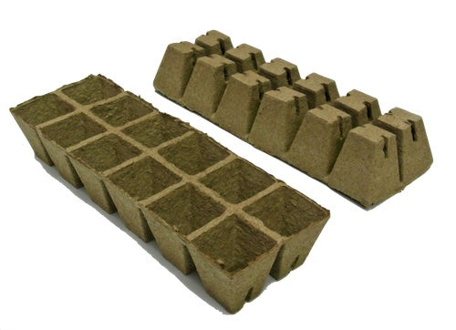 12cell Square Strips Jiffy Pot(60mm)with slits & Large Tray Set