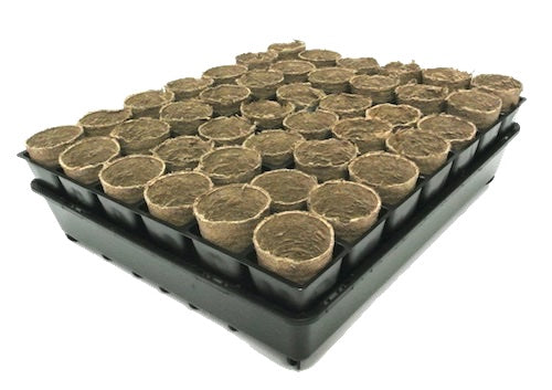 45mm Tall jiffy pot & 100ml 42 Cell Tall Plastic Liner Tray & Seedling Tray Set