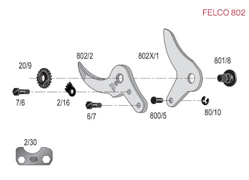FELCO 802 Kit Electric Pruning Shears inc 2.7Ah Battery