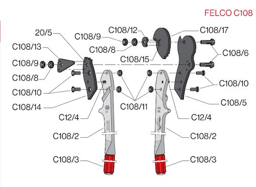 Felco C108| Two-hand wire and cable cutter - Steel cable to 8mm