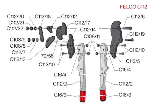 Felco C112 | Two hand cam-assisted wire and cable cutter - Steel cable to 12.7mm
