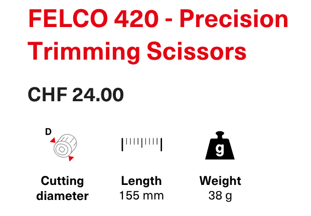 FELCO 420 - Precision Trimming Scissors - Sap Repel Coating