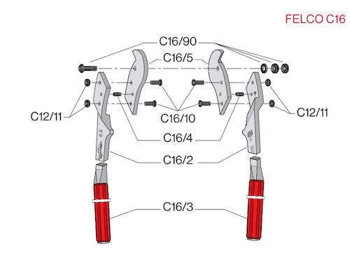 Felco C16 | Two-hand wire and cable cutter - Steel cable to 16mm