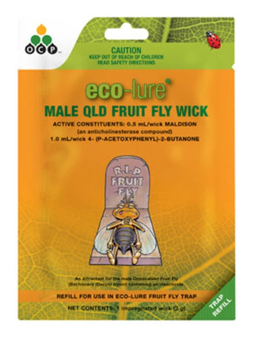 Eco-Lure Fruit Fly Trap & Wick set - Attracts male QLD fruit flies.
