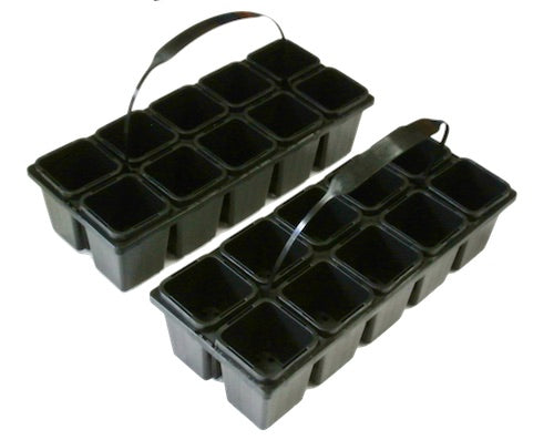 63mm Square Squat Pot(Black) & 10cell Tray with Handle Set
