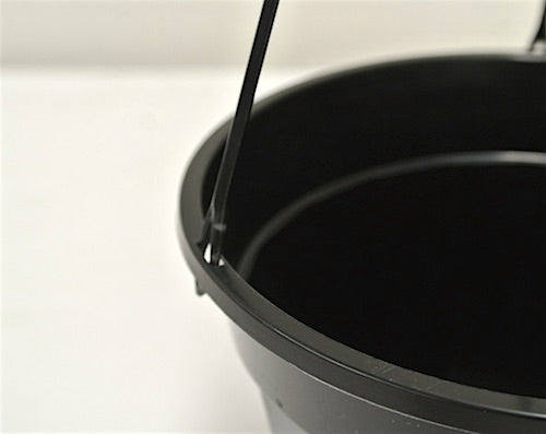 140mm Hanging Pots with Saucers (Black) - AusPots