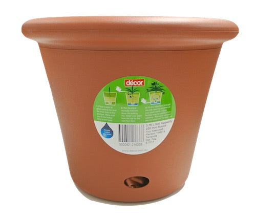 Decor 230mm Self-watering Garden Pot (Terracotta) x 6pots - AusPots