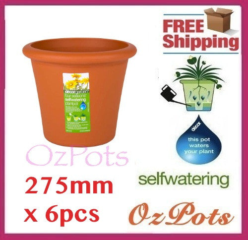 275mm Self Watering Plant Pots x 6pcs - Ozpots