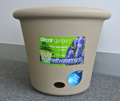 Decor 275mm Self-watering Garden Pot (Latte) x 6 Pots - AusPots