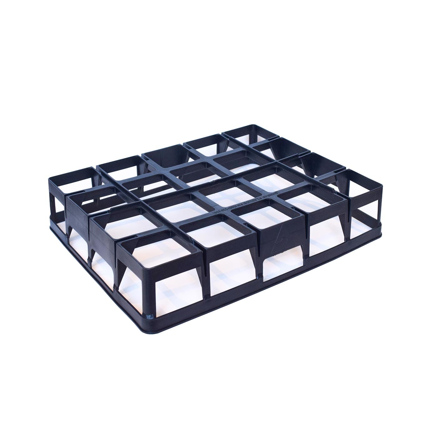 20 X Square Pots Black (63mm) with Tray - AusPots