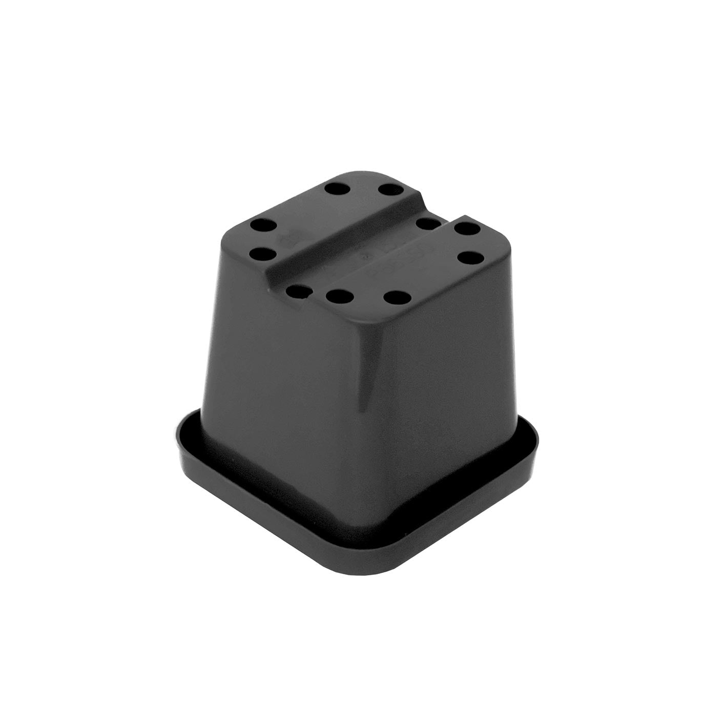 20 X Square Pots Black (63mm) with Tray - AusPots
