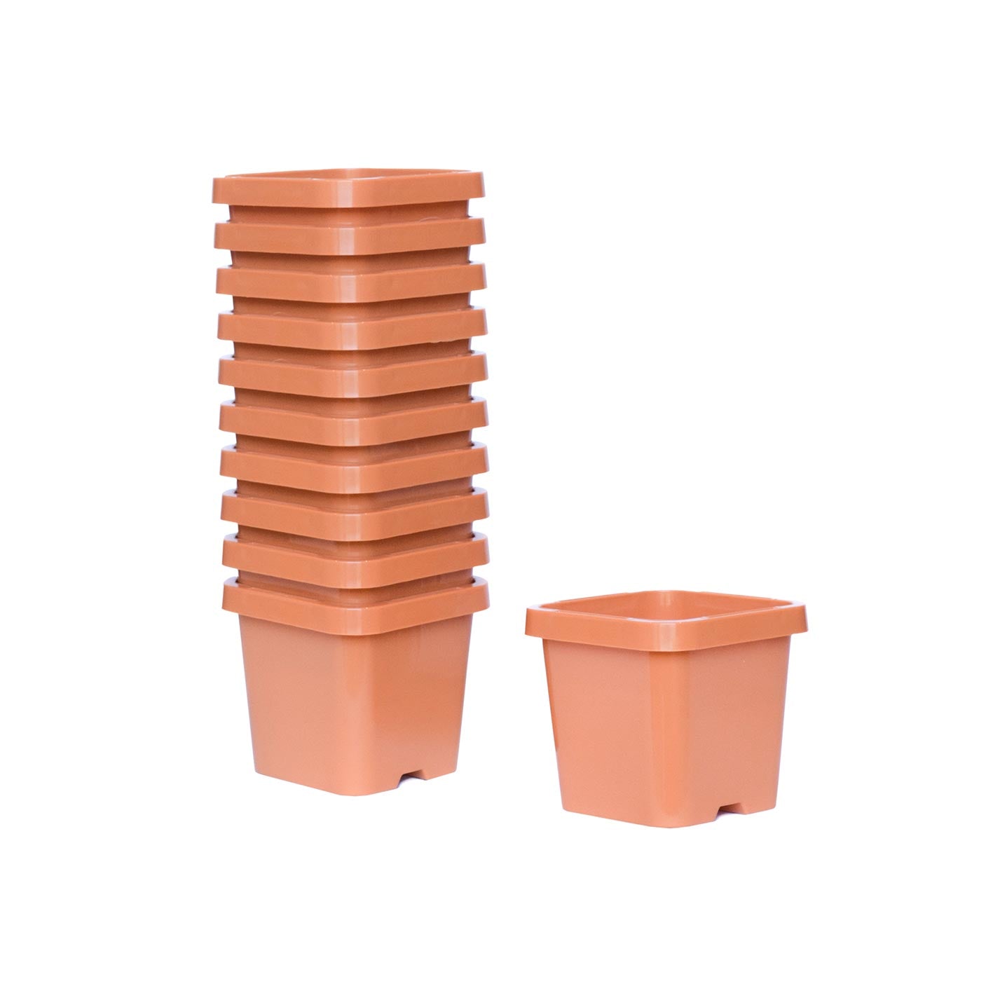 63mm Square Pots - Clay Colour - AusPots