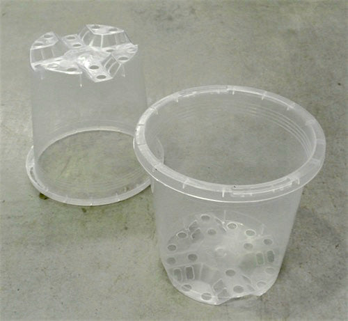 90mm Clear Slimline Round Garden Pot with Tag Lock
