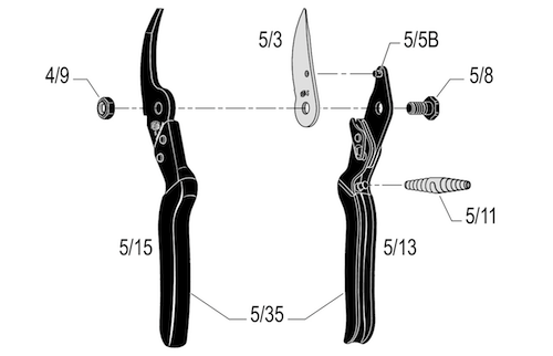 FELCO 5 One-hand pruning shear, Good performance - AusPots