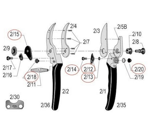 FELCO 2/92 R/set Thumb Catch - Felco 2,6,7,8,11,12,13,19,6CC, 8CC, 50 & 51