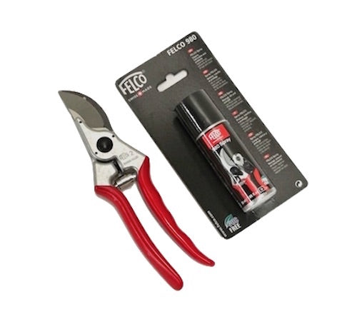 Felco 2 Secateurs + Felco 980 Maintenance Lubricant Spray