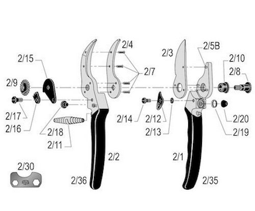 Felco 2 + Felco 910 - Pruning Shear / Secateurs with Leather Holster