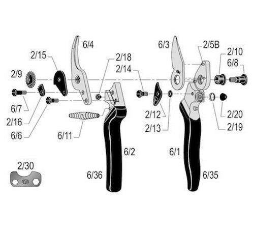 FELCO 6 One-hand pruning shear, High performance, Ergonomic & Compact