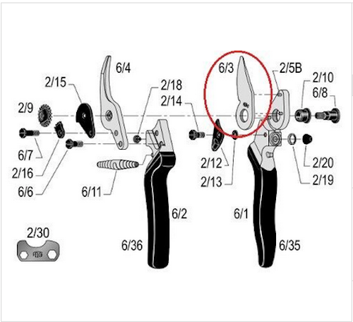 FELCO 6/3 Replacement Blade - For Felco 6, 12 & 6CC