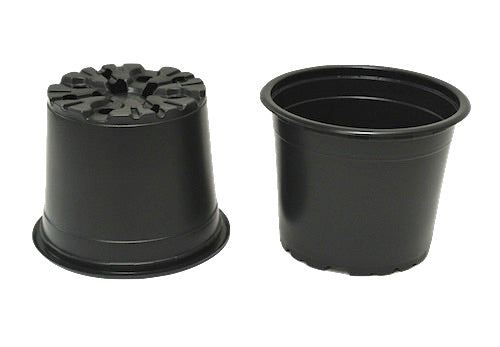 90mm Black Plastic Garden Squat Pots by TEKU VCG - AusPots