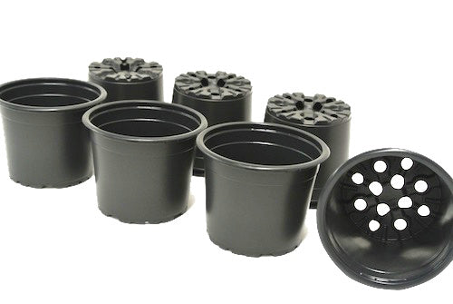 90mm Black Plastic Garden Squat Pots by TEKU VCG - AusPots