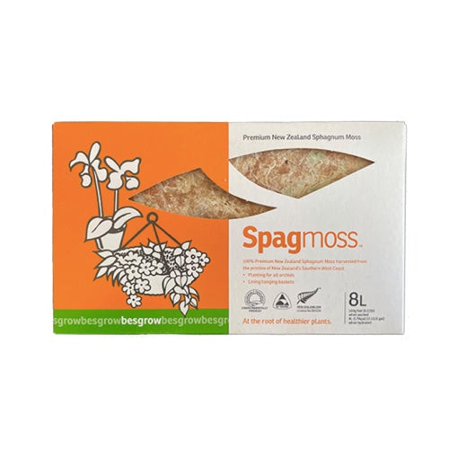 Spagmoss - Sphagnum Moss by Besgrow NZ - 100g / 8L