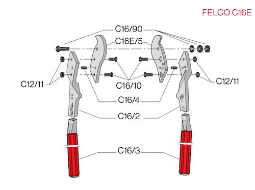 Felco C16E | Two-hand  wire and cable cutter - Electrical cable to 20mm