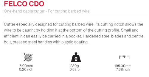 Felco CDO | One-hand  cable cutter | For cutting barbed wire