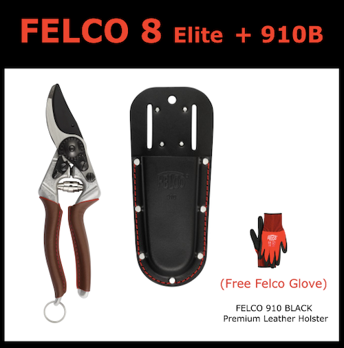 FELCO 8 Sécateur Ergonomique Grandes Mains + Étui Cuir Noir 910 - Précision Suisse