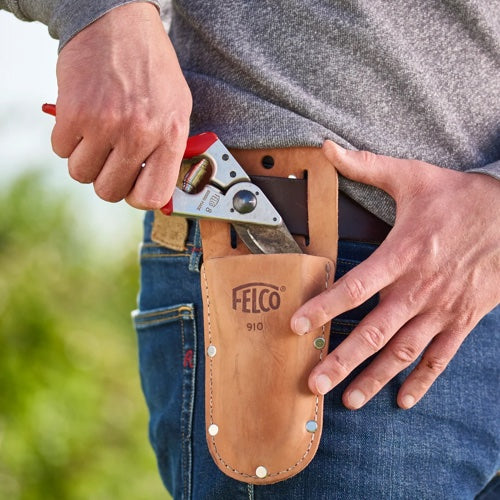 FELCO 910 Genuine Leather Holster With belt loop and clip for Felco Secateur