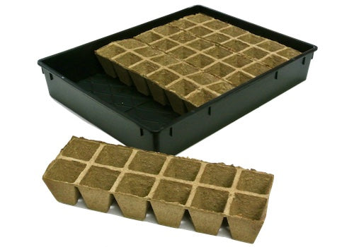 12cell Square Strips Jiffy Pot(60mm)with slits & Large Tray Set