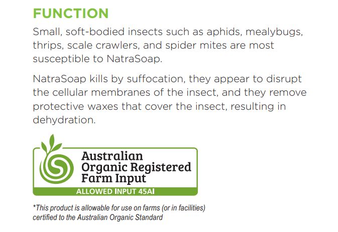 Natrasoap - Organically registered insecticide - BULK