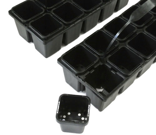 63mm Square Squat Pot(Black) & 10cell Tray with Handle Set