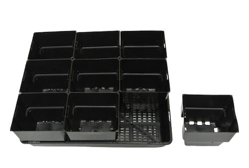 116mm Plastic Punnet Pots & Seedling Trays(Fine Hole Trays)  Set