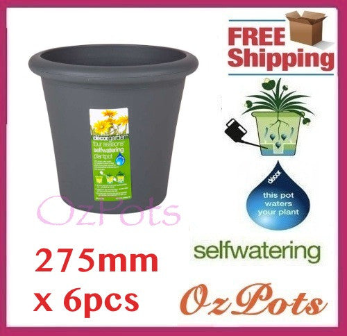275mm Self Watering Plant Pots x 6pcs - Ozpots