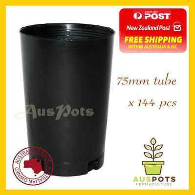 75mm Round Plastic Tube / Pot - AusPots