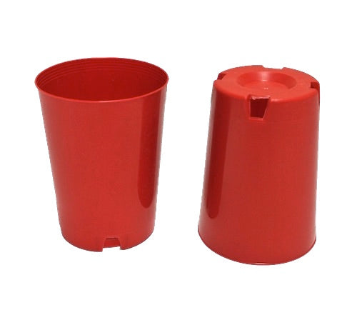 75mm Round Plastic Tube / Pot - Red colour - AusPots