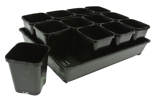 85mm Square Punnet Plant Pot  & Seedling Tray Set