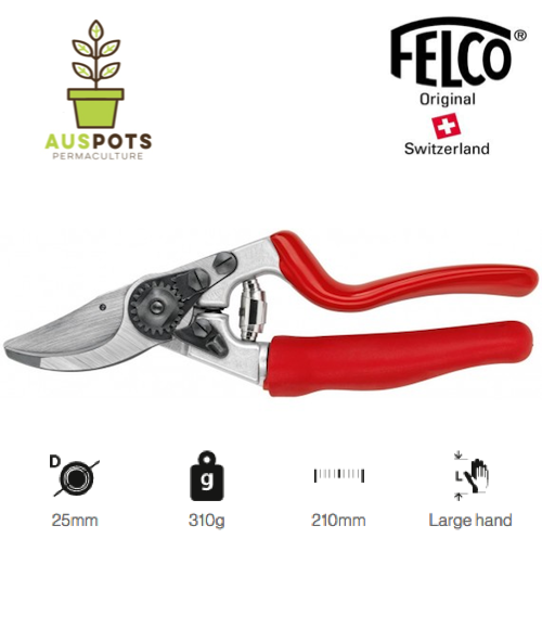FELCO 7 One-hand pruning shear, High performance, Ergonomic - Revolving Handle - AusPots