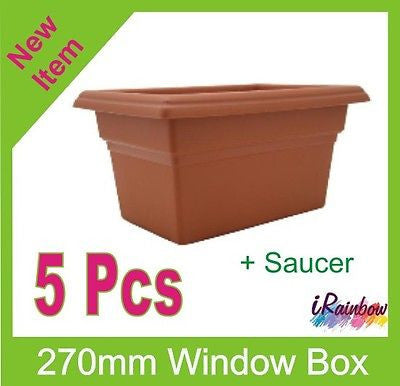 A Plastic Plant Box / Pot 270mm x 5pcs - Great for Herb Garden or Window - AusPots Permaculture