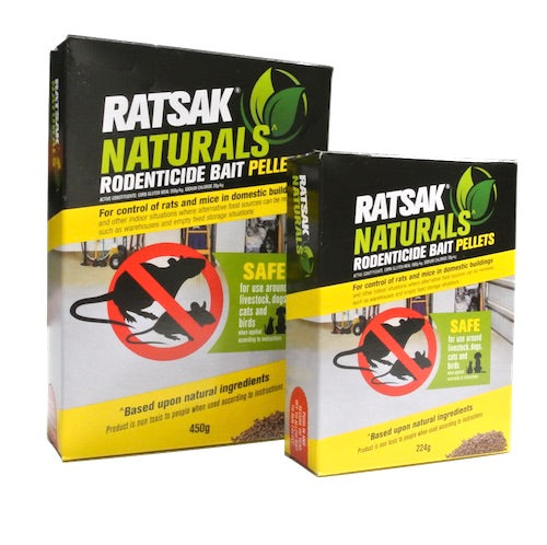 Rodenticide Bait Pellets  - Kills rats & mice indoor [RATSAK NATURALS]
