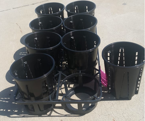 1.6L Anti-Spiral Garden Pots x 8pcs with tray - AusPots