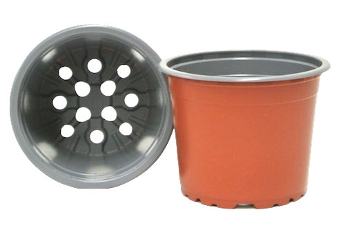TEKU 90mm Squat Round Pot(Terracotta Colour/VCG)  & 6cell Tray with Handle Set